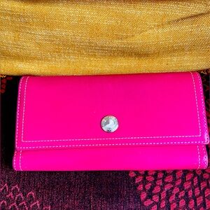 Coach leather hot pink wallet